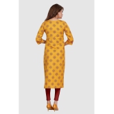 Meher Impex - Gold Cotton Women''s Straight Kurti ( Pack of 1 ) - None