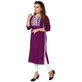 Kapadia - Purple Rayon Womens Straight Kurti ( Pack of 1 ) - None