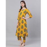 Antaran Cotton Printed Kurti With Pants Womens Stitched Salwar Suit - Yellow ( Pack of 1 ) - None