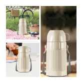 Milton Precious 500 Plastic Insulated Flask, 480 ml, Ivory | BPA Free | Food Grade | Odour Free | Easy Grip | Easy to Carry | Light Weight | School | Kids | Picnic - Ivory