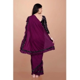 JULEE - Wine Lycra Girls Saree ( Pack of 1 ) - None