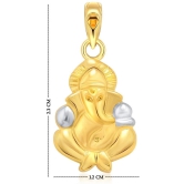 Vighnaharta Bhalchandra Gold Alloy Pendant For Men - None