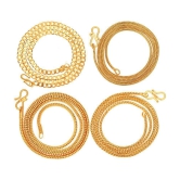 AanyaCentric Combo of 4 Gold Plated 22inches Long Fashion Chain - None