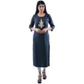 AMIRA'S INDIAN ETHNICWEAR - Black Linen Women's Stitched Salwar Suit ( ) - XL