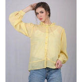 Yellow High Neck Full Sleeve  Regular Top (OTL-TPS1022)-Yellow / L