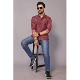 Anand Cotton Blend Regular Fit Printed Full Sleeves Mens Casual Shirt - Maroon ( Pack of 1 ) - None