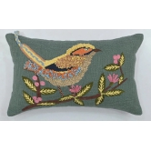 Chirpy Bird Motif Lumbar Cushion Cover - 12 x 18