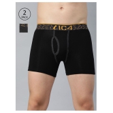 IC4 - Black Cotton Blend Men's Trunks ( Pack of 2 ) - S