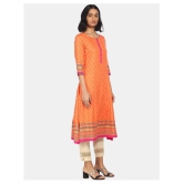 Anahi - Orange Cotton Women's Flared Kurti - S