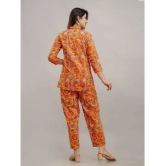 Frionkandy Orange Printed Pant Top Set - None