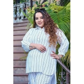 PrettyPlus by Desinoor.com Rayon Striped Straight Womens Kurti - White ( Pack of 1 ) - None