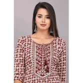 HIGHLIGHT FASHION EXPORT - Maroon Cotton Womens Straight Kurti ( Pack of 1 ) - None