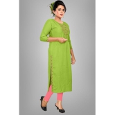 haya fashion - Green Rayon Women's Straight Kurti ( Pack of 1 ) - None