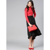 Black Ruffled Layered A-line Skirt