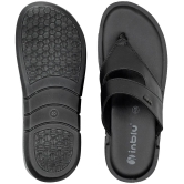 Inblu Black Mens Leather Slipper - None