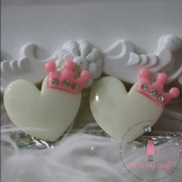 Heart with Crown - White