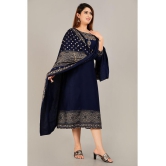 SIPET - Blue Rayon Womens Flared Kurti with Dupatta ( Pack of 1 ) - None