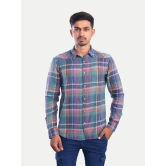 Men Green Checkered Casual cotton Shirt