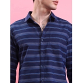 Ketch Cotton Blend Regular Fit Striped Full Sleeves Mens Casual Shirt - Navy ( Pack of 1 ) - None