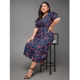 Miss Chase A+ Polyester Self Design Midi Womens Fit & Flare Dress - Teal ( Pack of 1 ) - None