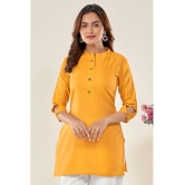 Glomee - Yellow Cotton Blend Women's Tunic ( Pack of 1 ) - None