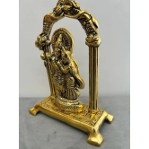 Aarna Creations Hand Crafted Metal Radha Krishna Murti| Radha Krishna| Antique Golden Radha Krishna Idol