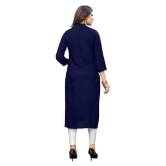 Vbuyz - Blue Rayon Womens Straight Kurti ( Pack of 1 ) - XXL