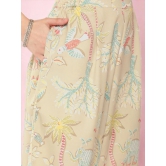 Cream Floral Printed Gotta Patti Straight Kurta With Palazzo