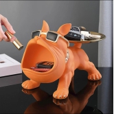 BULLDOG STORAGE BUTLER SCULPTURE-Golden