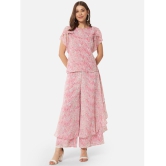 ALL WAYS YOU - Pink Georgette Flared Womens Ruffled Palazzos ( Pack of 1 ) - None