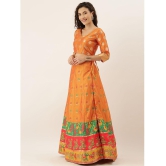 Om Shantam Sarees Yellow,Pink Art Silk Chaniya Choli Semi Stitched Lehenga Single - Free Size