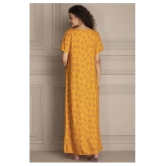 Clovia Cotton Nighty & Night Gowns - Yellow - L