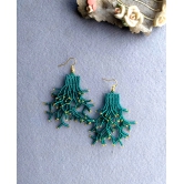 Teal Beaded Earrings for Women