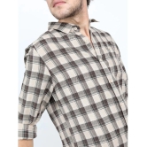 Ketch Polyester Slim Fit Checks Full Sleeves Mens Casual Shirt - Beige ( Pack of 1 ) - None