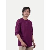 Men purple Cotton Casual Loose T-Shirt