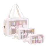 SUNESH CREATION White Travel Kit Bag ( 3 Pcs ) - White