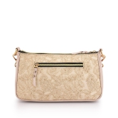 Lychee Bags PU Women Cream Printed Sling Bag