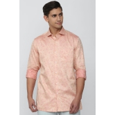 Men Peach Regular Fit Formal Full Sleeves Formal Shirt