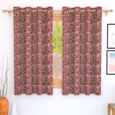 2 Pcs Maroon Compass Jacquard Room Darkening Door/Window Curtains