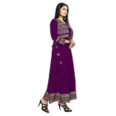 Estela - Purple Rayon Womens Jacket Style Kurti ( Pack of 1 ) - XXL