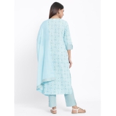 KIPEK - Blue Straight Cotton Womens Stitched Salwar Suit ( Pack of 1 ) - None