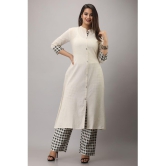 MAUKA Rayon Solid Kurti With Palazzo Womens Stitched Salwar Suit - White ( Pack of 1 ) - None