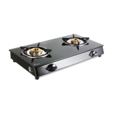 Suryaviva Nano Plus 2B Ms Bk Toughened Glass 2 Cast Iron Burner Gas Stove(Manual Ignition,Black)