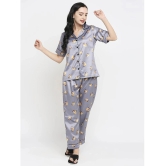 Smarty Pants - Grey Satin Womens Nightwear Nightsuit Sets ( Pack of 1 ) - None