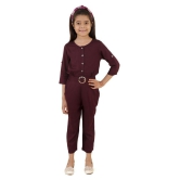 Kids Cave - Rosewood Rayon Girls Jumpsuit ( Pack of 1 ) - None