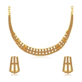 Sukkhi Alloy Golden Traditional Necklaces Set Collar - Golden