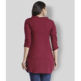 HIGHLIGHT FASHION EXPORT - Maroon Viscose Womens Straight Kurti ( Pack of 1 ) - XXL