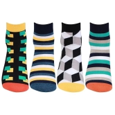 Men's Ankle Length Bold Print Fashion Socks - Pack Of 4