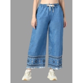 DKGF Fashion - Light Blue Denim Wide Leg Womens Jeans ( Pack of 1 ) - None