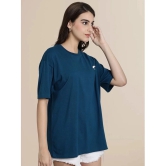 Fabflee Blue Cotton Loose Fit Womens T-Shirt ( Pack of 1 ) - None